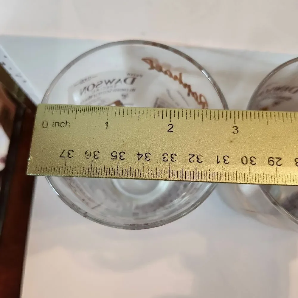 Vintage Mint '60s Set Of 3 22k Gold European Brand Graphics Drinking/Bar Glasses